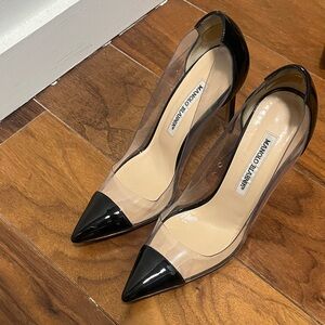 Manolo Blahnik Black and Transparent Heels